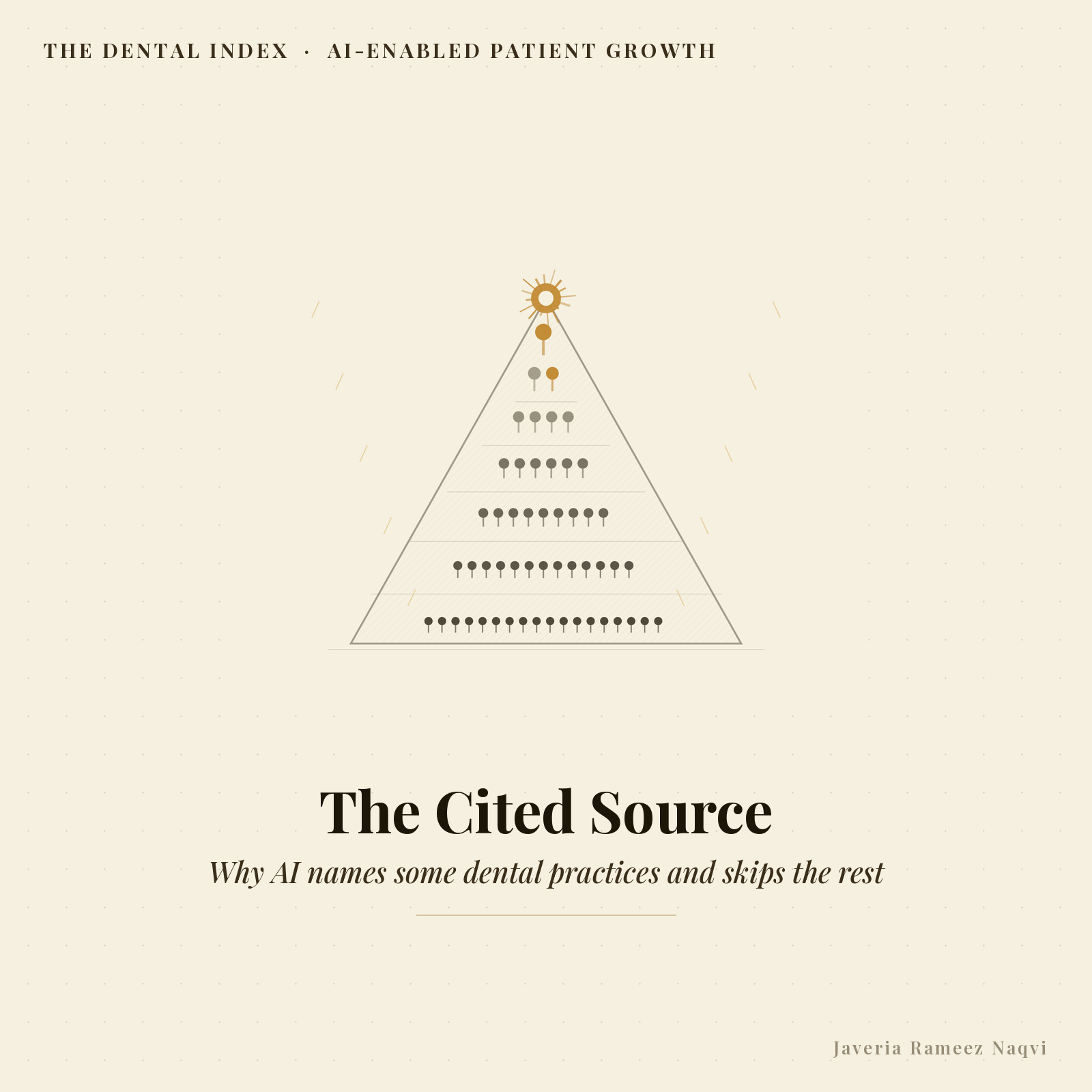 Editorial illustration for: How to write dental content that AI will cite and recommend